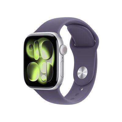Apple Watch Series 11 GPS 42mm Silver Aluminium Case with Purple Fog Sport Band - M/L Apple Watch Series 11 GPS 42mm Silver Aluminium Case with Purple Fog Sport Band - M/L