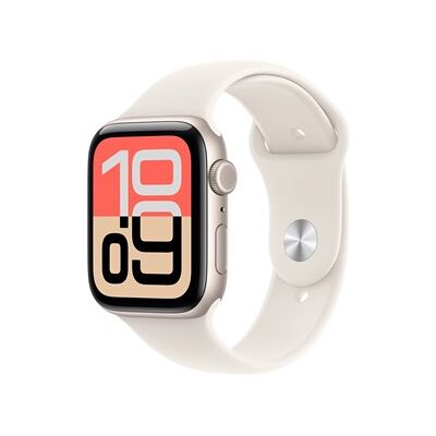 Apple Watch SE 3 GPS + Cellular 44mm Starlight Aluminium Case with Starlight Sport Band - M/L Apple Watch SE 3 GPS + Cellular 44mm Starlight Aluminium Case with Starlight Sport Band - M/L