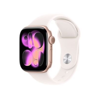 Apple Watch Series 11 GPS + Cellular 42mm Rose Gold Aluminium Case with Light Blush Sport Band - S/M Apple Watch Series 11 GPS + Cellular 42mm Rose Gold Aluminium Case with Light Blush Sport Band - S/M