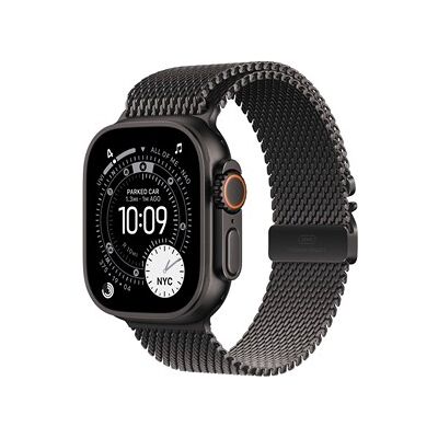 Apple Watch Ultra 3 GPS + Cellular 49mm Black Titanium Case with Black Titanium Milanese Loop - Medium Apple Watch Ultra 3 GPS + Cellular 49mm Black Titanium Case with Black Titanium Milanese Loop - Medium