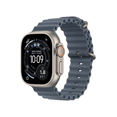 Apple Watch Ultra 3 GPS + Cellular 49mm Natural Titanium Case with Anchor Blue Ocean Band Apple Watch Ultra 3 GPS + Cellular 49mm Natural Titanium Case with Anchor Blue Ocean Band