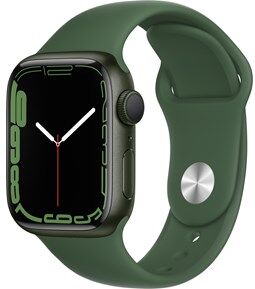 Apple Watch Series 7 GPS, 41mm Green Aluminium Case with Clover Sport Band - Regular