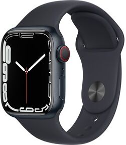 Apple Watch Series 7 GPS + Cellular, 41mm Midnight Aluminium Case with Midnight Sport Band - Regular