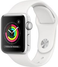 Apple Watch Series 3 GPS, 38mm Silver Aluminium Case with White Sport Band