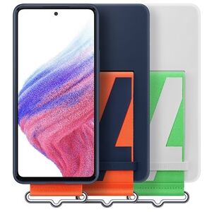 Samsung A53 Silicone Cover with Strap Navy