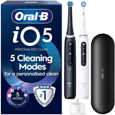 Oral-B iO5 Matt Black/Quite White Duo, 1 Travel Oral-B iO5 Matt Black/Quite White Duo, 1 Travel