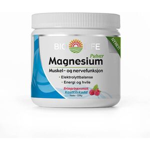 Bio Life Magnesiumpulver - Magnesium Pulver - Støtter Nervesystem, Muskler, Energi Bio Life Magnesiumpulver - Magnesium Pulver - Støtter Nervesystem, Muskler, Energi