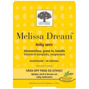 New Nordic Melissa Dream - Avslappende søvnstøtte - 60 Tabletter New Nordic Melissa Dream - Avslappende søvnstøtte - 60 Tabletter