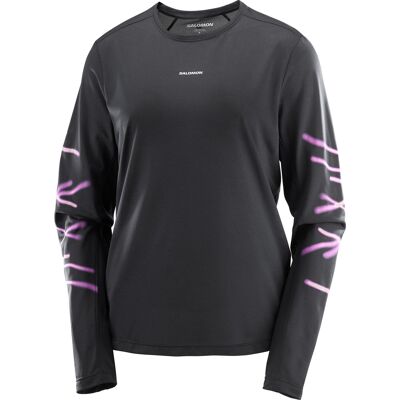 Salomon Shakeout Core Graphic Ls Tee W Deep Black S Salomon Shakeout Core Graphic Ls Tee W Deep Black S