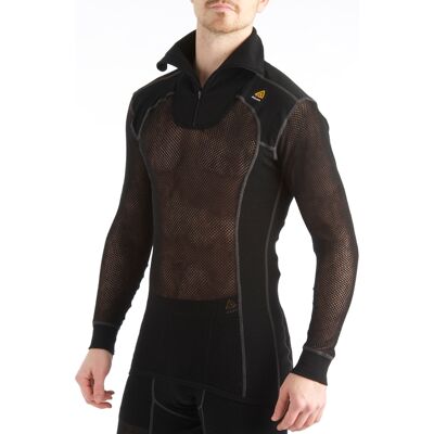 Aclima Woolnet Polo With Zip Men's Jet Black XS Aclima Woolnet Polo With Zip Men's Jet Black XS