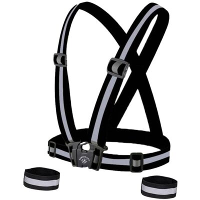 Nordic Grip Kids' Reflective Cross Belt Incl. 2 Band Black Junior Nordic Grip Kids' Reflective Cross Belt Incl. 2 Band Black Junior