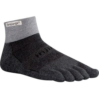 Injinji Trail Midweight Mini Crew - Granite - Unisex Sokker Injinji Trail Midweight Mini Crew - Granite - Unisex Sokker