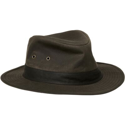 Chevalier Bush Waxed Cotton Hat Leather Brown L Chevalier Bush Waxed Cotton Hat Leather Brown L