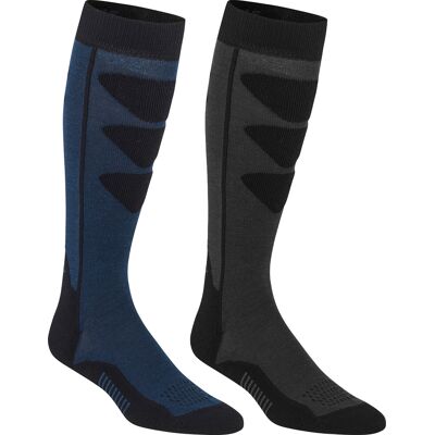 Bula Unisex Alpine Ski Sock 2-pack Black/navy 43/45 Bula Unisex Alpine Ski Sock 2-pack Black/navy 43/45