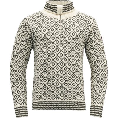 Devold Unisex Svalbard Wool Zip Neck Offwhite/anthracite XL Devold Unisex Svalbard Wool Zip Neck Offwhite/anthracite XL