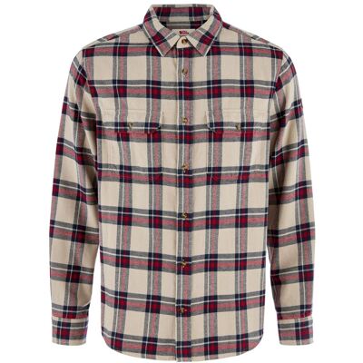 Fjällräven Men's Övik Heavy Flannel Shirt Light Fossil-deep Red L Fjällräven Men's Övik Heavy Flannel Shirt Light Fossil-deep Red L