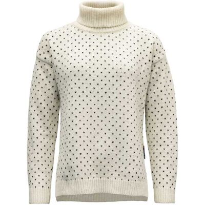 Devold Women's Sørisen Wool High Neck Off White/ink L Devold Women's Sørisen Wool High Neck Off White/ink L