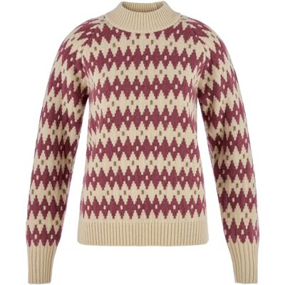 Fjällräven Övik Jacquard Knit W Light Beige-mesa Purple L Fjällräven Övik Jacquard Knit W Light Beige-mesa Purple L