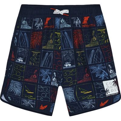 Color Kids Swim Long Shorts, Aop Dress Blues 152 Color Kids Swim Long Shorts, Aop Dress Blues 152