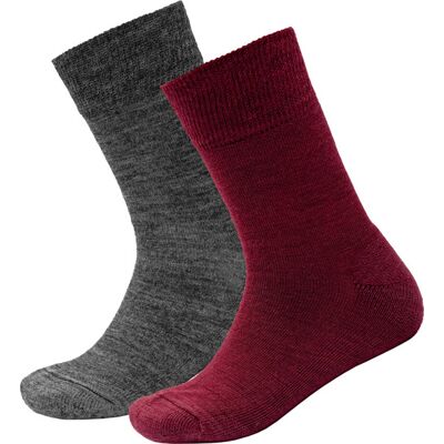 Devold Daily Merino Medium Sock 2pk Kid Beetroot Mix 28-30 Devold Daily Merino Medium Sock 2pk Kid Beetroot Mix 28-30