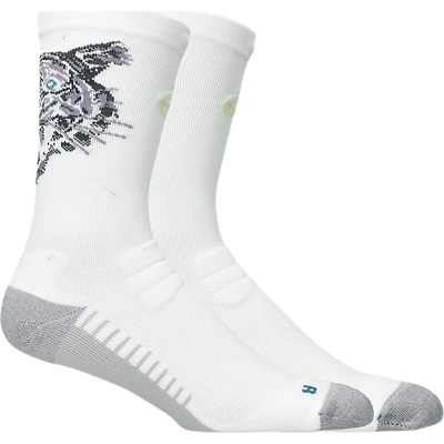 Asics Performance Run Sock Crew Brilliant White/illuminate Yellow/f.teal M Asics Performance Run Sock Crew Brilliant White/illuminate Yellow/f.teal M