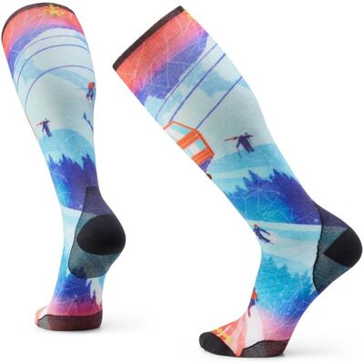 Smartwool Unisex Ski Zero Cushion Ski Day Print Otc Socks Laguna Blue M Smartwool Unisex Ski Zero Cushion Ski Day Print Otc Socks Laguna Blue M