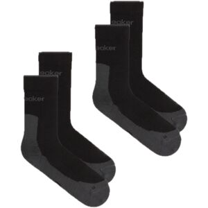 Icebreaker Men Merino Hike+ Light Crew 2 Pack Black/obsidian L Icebreaker Men Merino Hike+ Light Crew 2 Pack Black/obsidian L