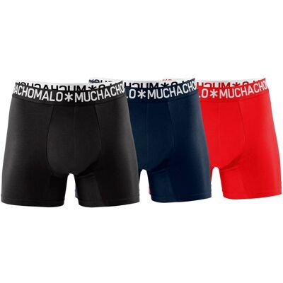 Muchachomalo 1132 Cotton Boxer 3pk Black/blue/red L Muchachomalo 1132 Cotton Boxer 3pk Black/blue/red L