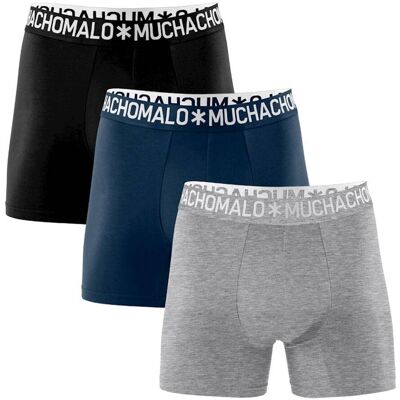 Muchachomalo 1132 Cotton Boxer 3pk Black/blue/grey Mel. L Muchachomalo 1132 Cotton Boxer 3pk Black/blue/grey Mel. L