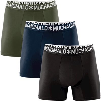 Muchachomalo 1132 3pk Cotton Boxer 75 Black/blue/green XX-Large Muchachomalo 1132 3pk Cotton Boxer 75 Black/blue/green XX-Large