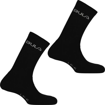 Bula 2 Pk Basic Wool Socks Black 39-42 Bula 2 Pk Basic Wool Socks Black 39-42