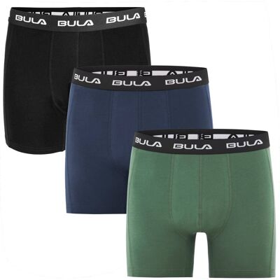 Bula Men's Frame 3pk Boxers Ivy/black/navy M Bula Men's Frame 3pk Boxers Ivy/black/navy M