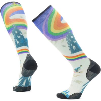 Smartwool Ski Zero Cushion Rainbow Trails Print Otc Socks Laguna Blue L Smartwool Ski Zero Cushion Rainbow Trails Print Otc Socks Laguna Blue L