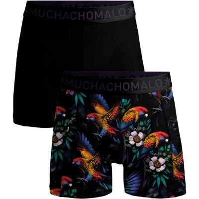 Muchachomalo 1010 Parrot 01 2pk Boxer Print/solid Cm Print/solid M Muchachomalo 1010 Parrot 01 2pk Boxer Print/solid Cm Print/solid M