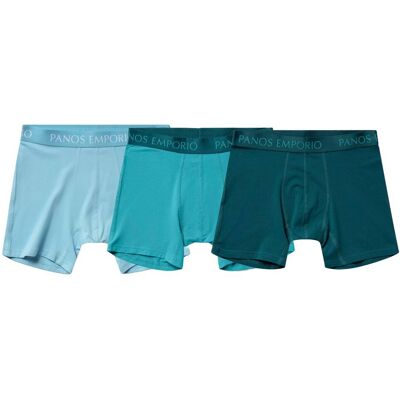 Panos Emporio 3pk Base Bamboo Boxer Water/lake Blue/lagoon XL Panos Emporio 3pk Base Bamboo Boxer Water/lake Blue/lagoon XL