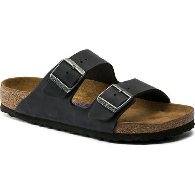 Birkenstock Arizona Oiled Nubuck Leather Soft Footbed Regular Black 44 Birkenstock Arizona Oiled Nubuck Leather Soft Footbed Regular Black 44