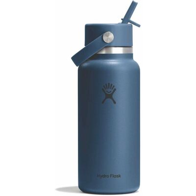 Hydro Flask 32 Oz Wide Flex Straw Cap Harbor Blue 0.946 L Hydro Flask 32 Oz Wide Flex Straw Cap Harbor Blue 0.946 L