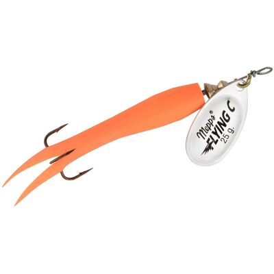 Mepps Sølv/Fluoro/Oransje Aglia Flying C 25g - Fiskestanglure Mepps Sølv/Fluoro/Oransje Aglia Flying C 25g - Fiskestanglure
