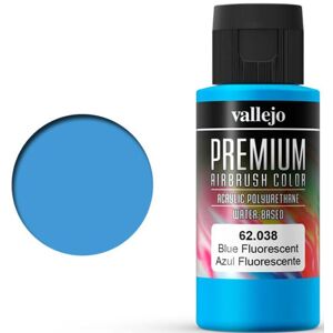 Vallejo Premium Fluo Blue 60ml Premium Airbrush Color - Fluorescent