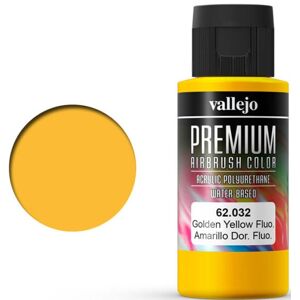 Airbrush Vallejo Premium Fluo Golden Yellow 60ml Premium Airbrush Color - Fluorescent