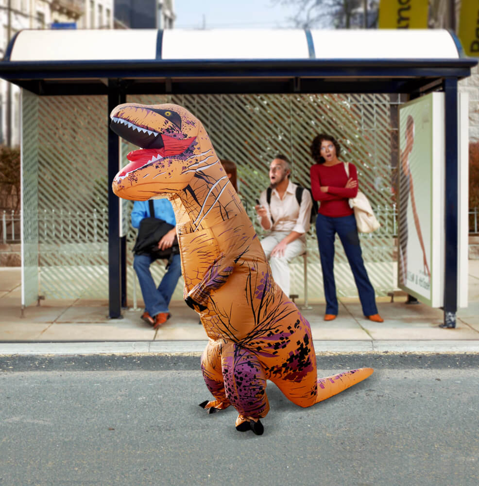 Oppblåsbar Dinosaur Kostyme T-Rex - Som sett på Youtube!