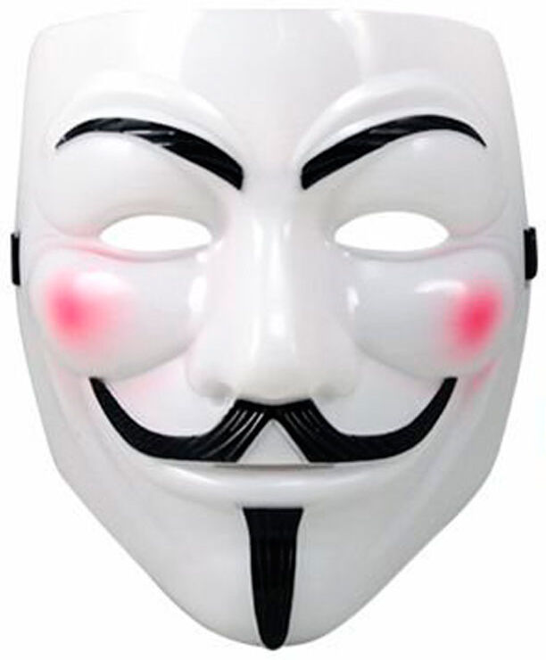 Anonymous / Vendetta / Guy Fawkes Maske Størrelse 19 x 21 cm - Large