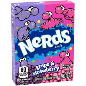 Godteri Nerds Grape & Strawberry 46g Wonka Tyggekarameller