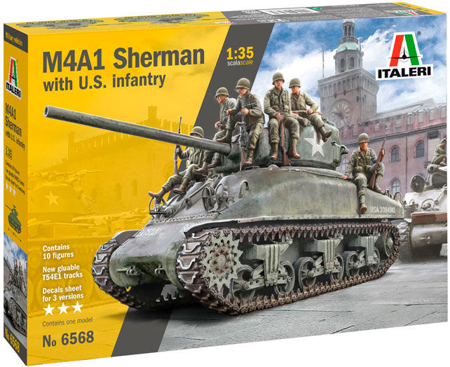 M4A1 Sherman with US Infantry Italeri 1:35 Byggesett