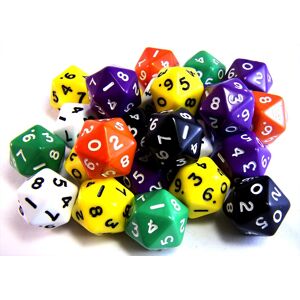 Rollespill RPG Dice D20 22 mm Terning - 1 stk Tilfeldig farge