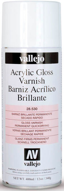 Vallejo Acrylic Gloss Varnish 400ml Blank Klarlakk Sprayboks