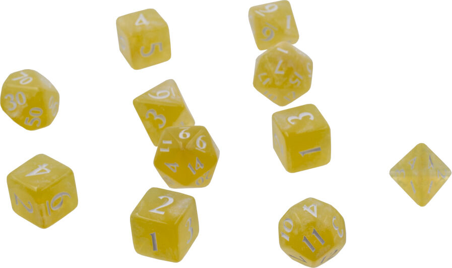 RPG Dice Set Eclipse 11 Lemon Yellow Terninger til rollespill - 11 stk