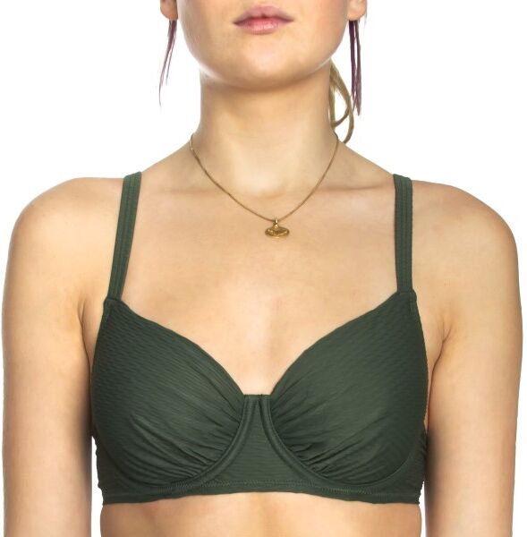 Damella Grace Jaquard Knit Underwired Bikini Bra - Olive