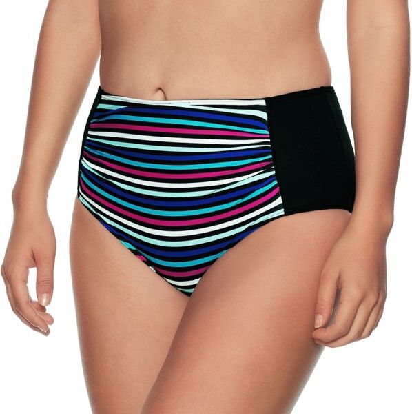 Wiki Alicante Midi Shape Bikini Brief - Black striped