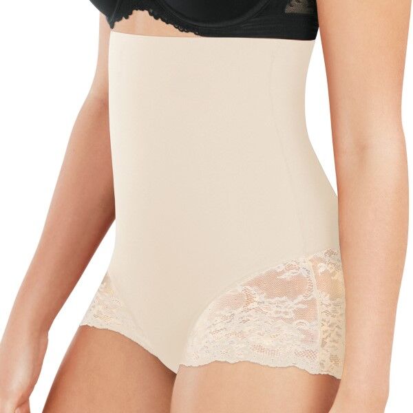 Maidenform Tame Your Tummy High Waist Lace Brief - Beige